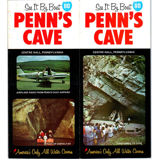 Vintage Penn's Cave Centre Hall Pennsylvania Fold Out Travel Brochure TH2-O2