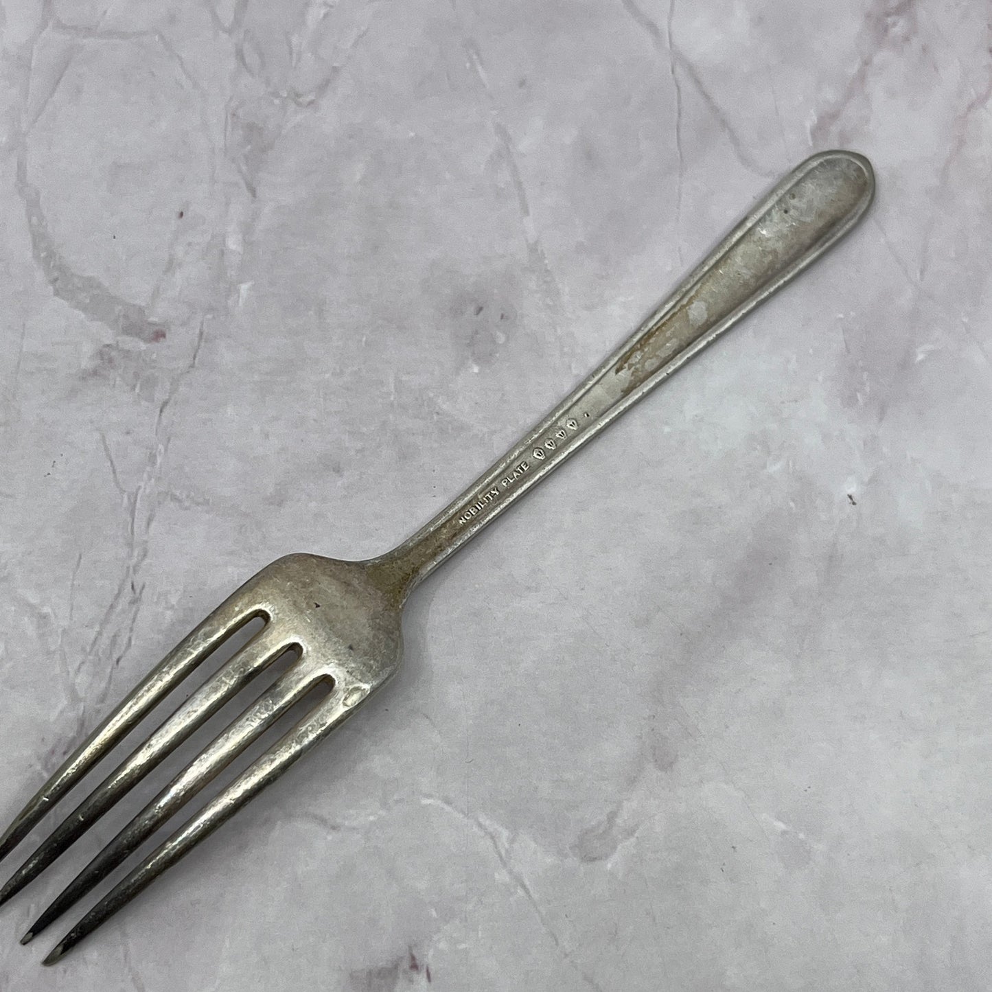 1939 Nobility Plate Royal Rose Dinner Fork 7.5" Vintage Silverplate TC5-OS-13