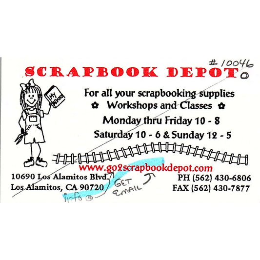 Scrapbook Depot Los Alamitos CA Vintage Business Card SC9-B9