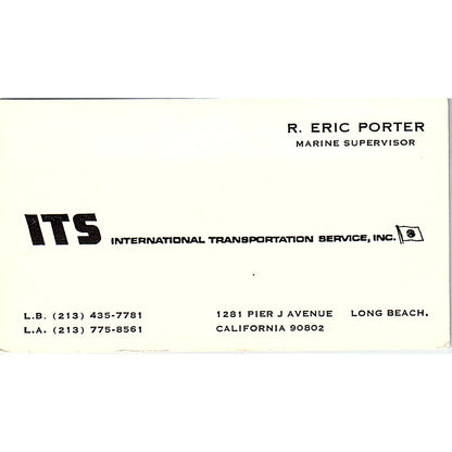 ITS International Transportation Service, Inc Porter Long Beach CA Card SSB4-B12