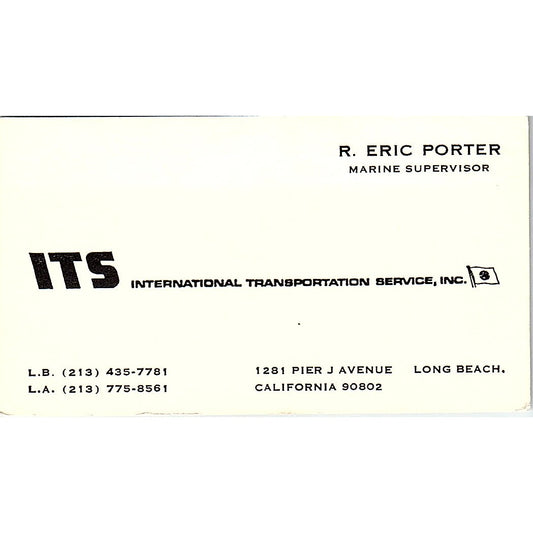 ITS International Transportation Service, Inc Porter Long Beach CA Card SSB4-B12