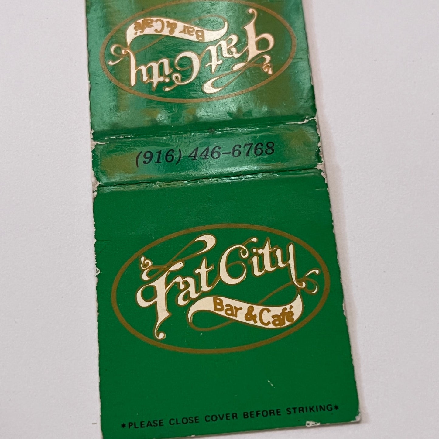 Fat City Bar & Cafe The Embarcadero Old Sacramento Matchbook Cover TB6-MB1-15