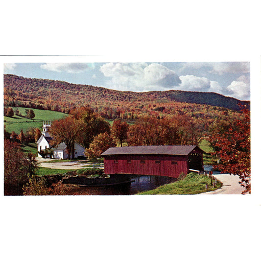 Bridge at the Green West Arlington Vermont Covered Bridge Postcard PC7