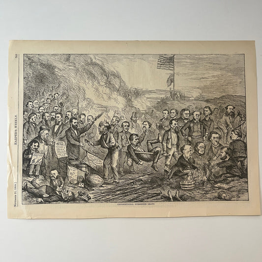 Harper's Weekly Unconstitutional Surrender Grant Engraving 1868 Nov 21 V1-7