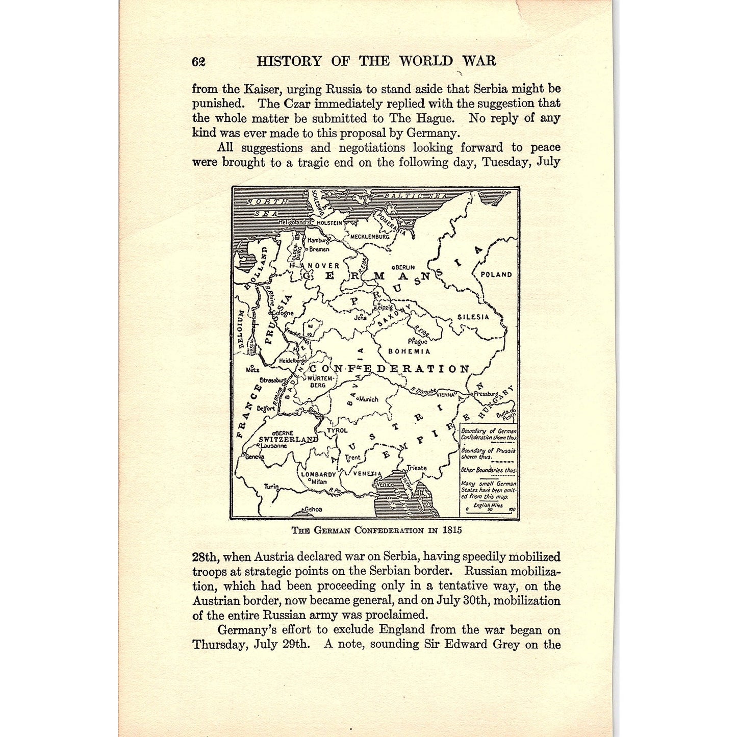 Map of the German Confederation in 1815 - 1919 WWI Map Print AF9-14