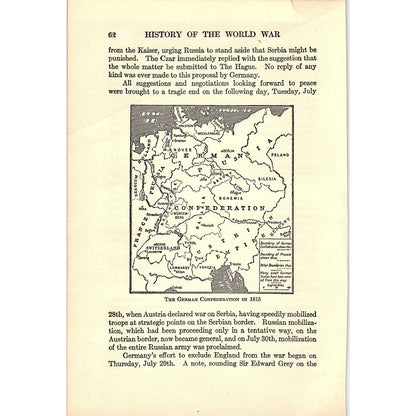 Map of the German Confederation in 1815 - 1919 WWI Map Print AF9-14