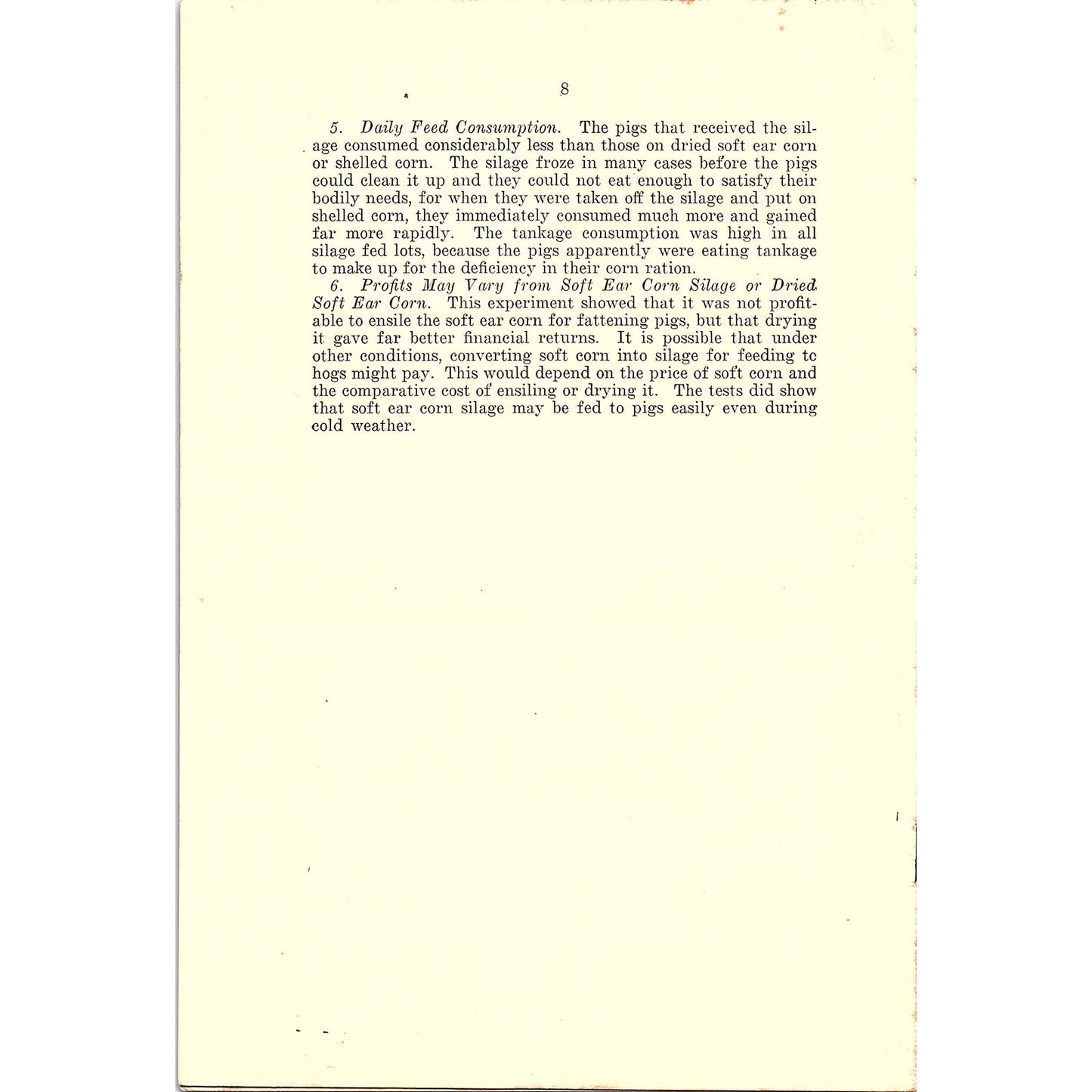 Feeding Ensiled Versus Dried Soft Ear Corn to Swine 1930 Farm Bulletin TK2-XB6