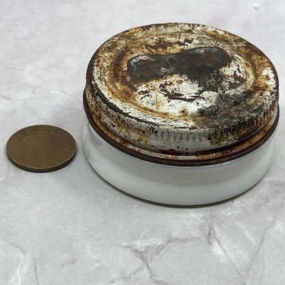 Bristol-Myers Vintage Milk Glass Mum Cream Deodorant Container Tin 1/2x2" SC1