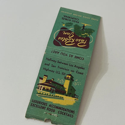 Paso Robles Inn California Vintage Matchbook Cover TB6-MB2-5
