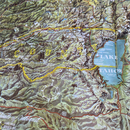 c1960 Placer County CA Fold Out Travel Brochure & Full Color Map TH9-CB