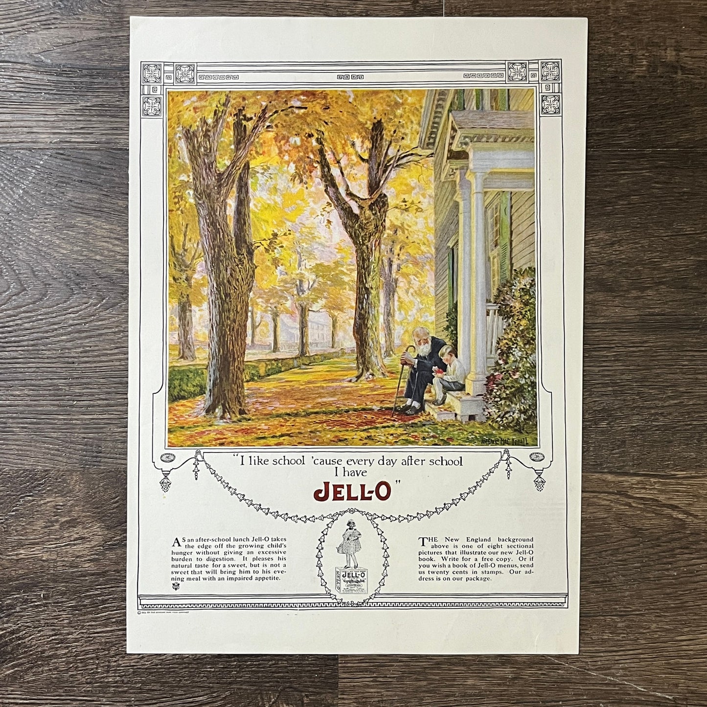 1921 Jell-O Jello After School Snack - Magazine Ad 10x13 Art Print V2