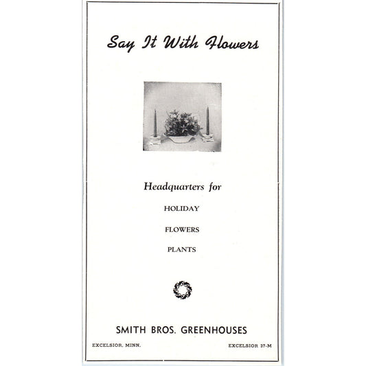 Smith Brothers Greenhouses Excelsior Minnesota 1940 Magazine Ad D17