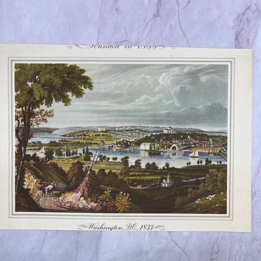 View of Washington DC c1833 - 1938 9.5x12.5" Art Print V20