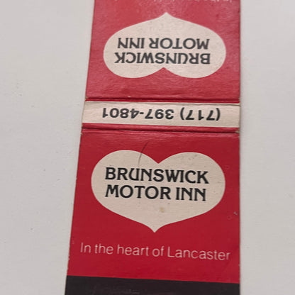 Brunswick Motor Inn Lancaster Vintage Matchbook Cover TB8-MB2-2