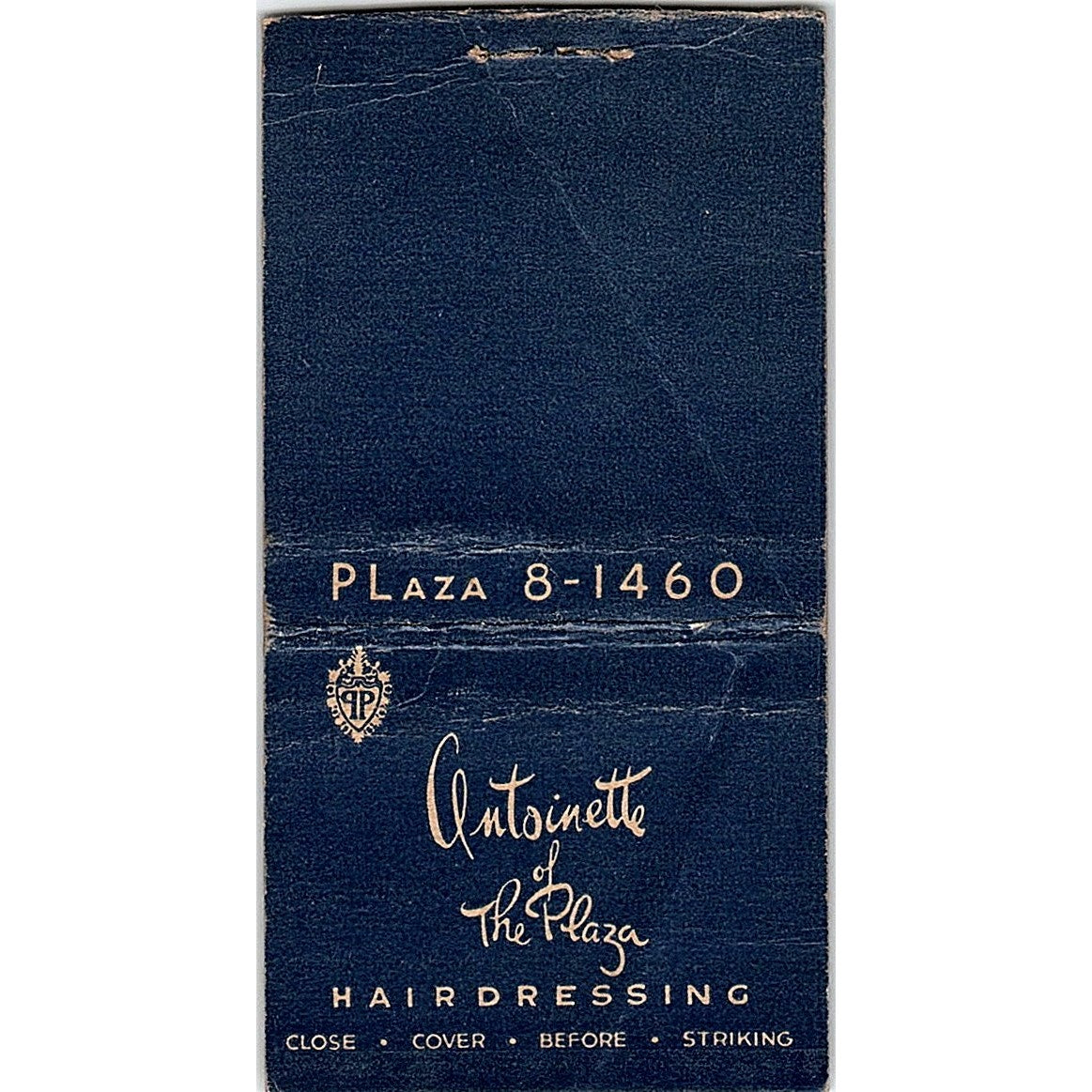 Antoinette of the Plaza Hair Dressing Plaza Hotel Vintage Matchbook Cover SC7-Y3