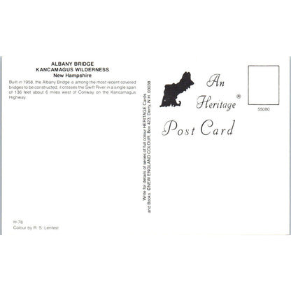 Albany Bridge Kancamagus Wilderness NH Covered Bridge Postcard PC4