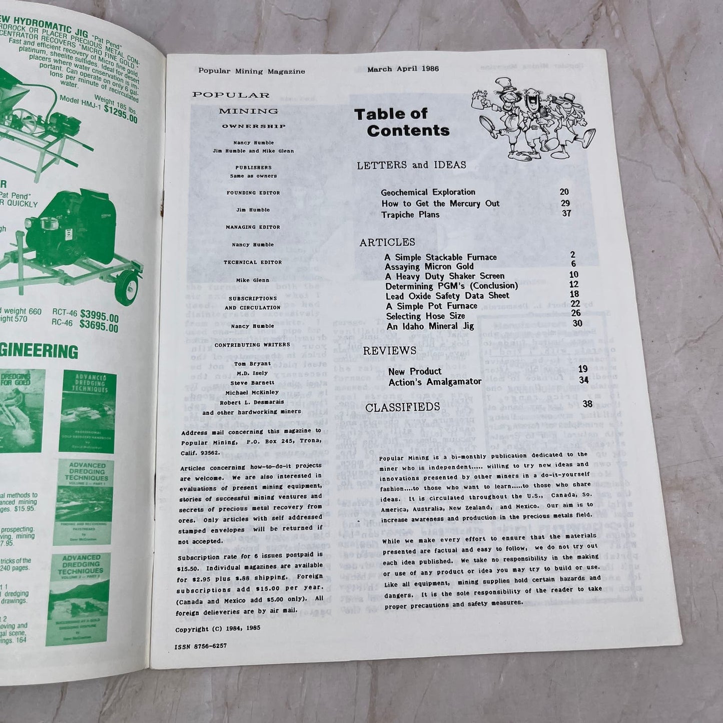 1986 Mar/Apr - Popular Mining Magazine - Treasure Hunting Prospecting Gold M11