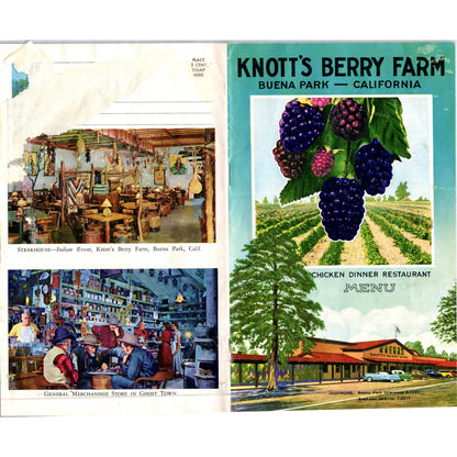 1953 Knott's Berry Farm Menu and Travel Guide Book Buena Park CA AE8