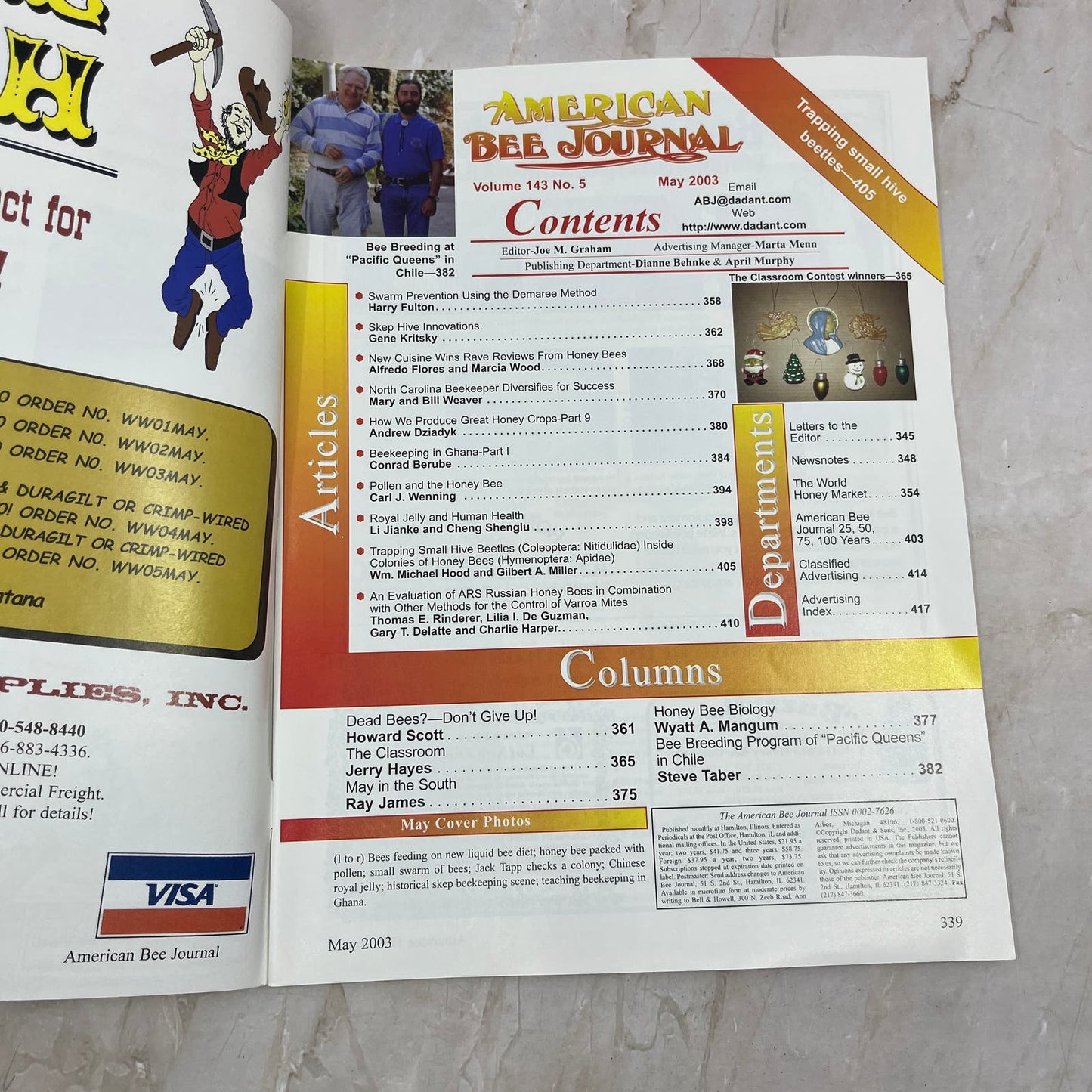 2003 May American Bee Journal Magazine Bees Beekeeping Honey M7