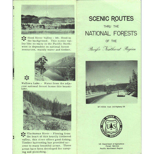 1961 Scenic Routes Thru The Pacific Northwest National Forests Brochure TH9-CB