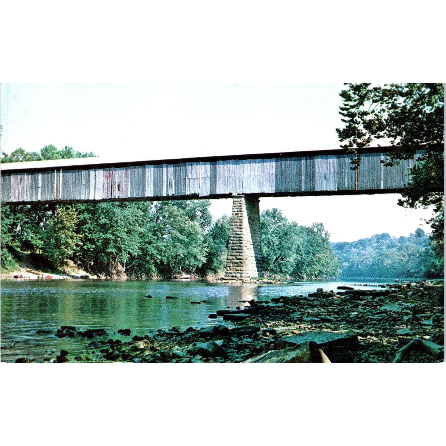 Williams Bridge Lawrence County Indiana Covered Bridge Postcard PB11