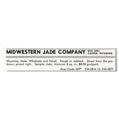 Midwestern Jade Company Casper Wyoming 1964 Magazine Ad AB6-SL1