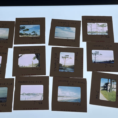 WWII 1942 - 12 Slides of Soldier at Tyndall Field, Panama City FL TB8-SL1