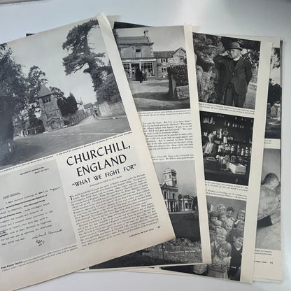 Churchill, England "What We Fight For" 5 Pages 1940s WWII Era Article V29-5