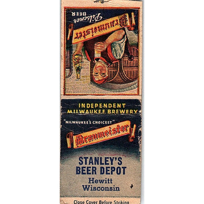 Stanley's Beer Depot Hewitt WI Vintage Matchbook Cover SF3-Y3