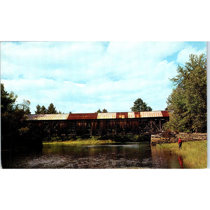 Hemlock Bridge Fryeburg Bridgton Maine Covered Bridge Postcard PC5