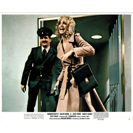1971 $ Dollars The Heist Original Lobby Card Goldie Hawn Warren Beatty #4 AE6