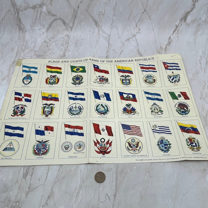 1961 Flags and Coats of Arms of American Republics Poster Pan American Union D10