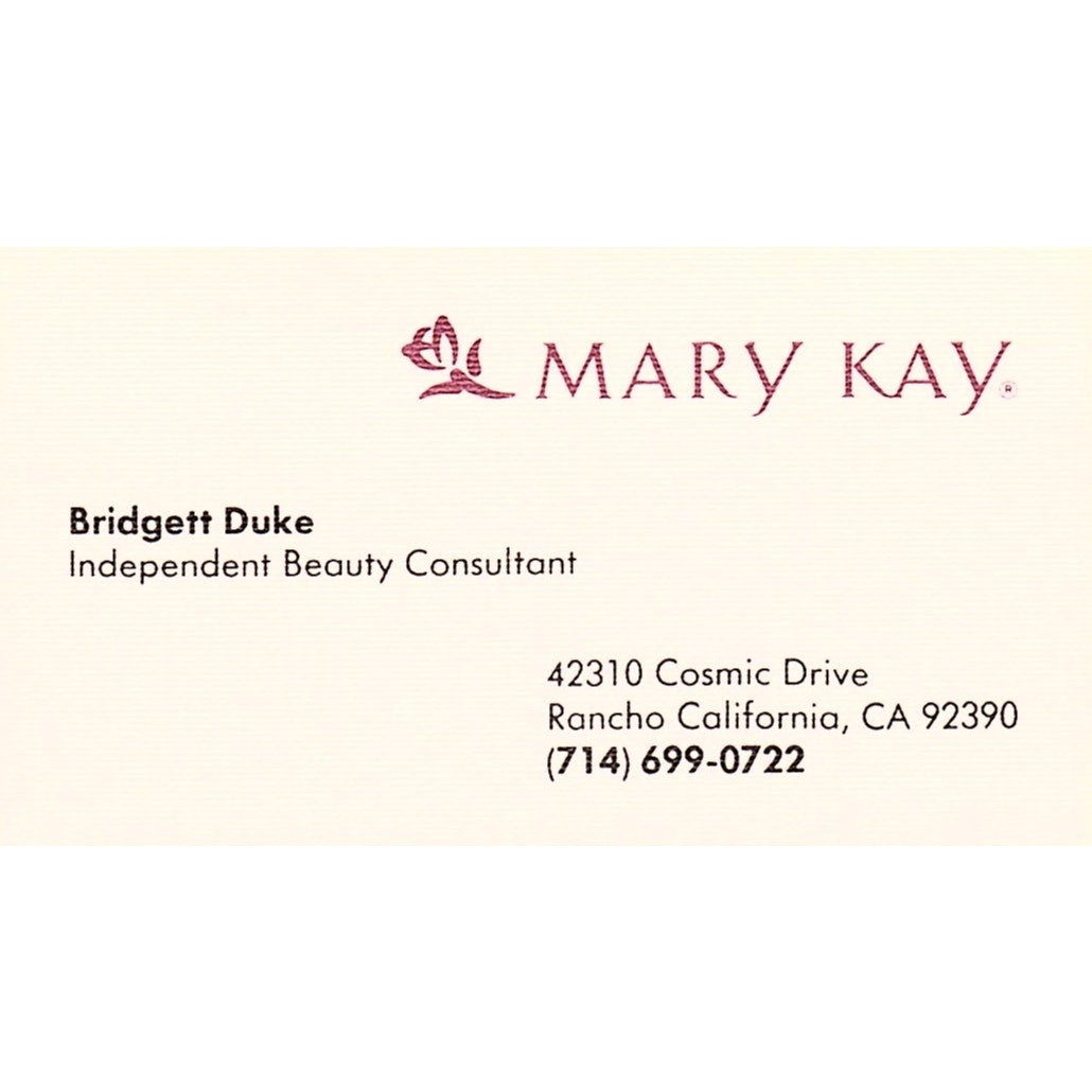 Bridgett Duke Mary Kay Consultant Rancho California Vtg Business Card SC9-B10