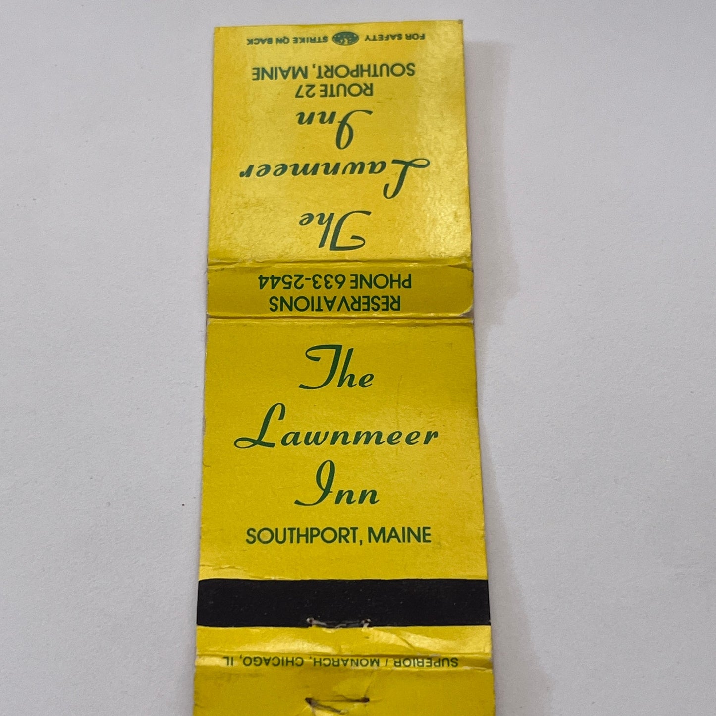 The Lawnmeer Inn Southport Maine Vintage Matchbook Cover MM3-3