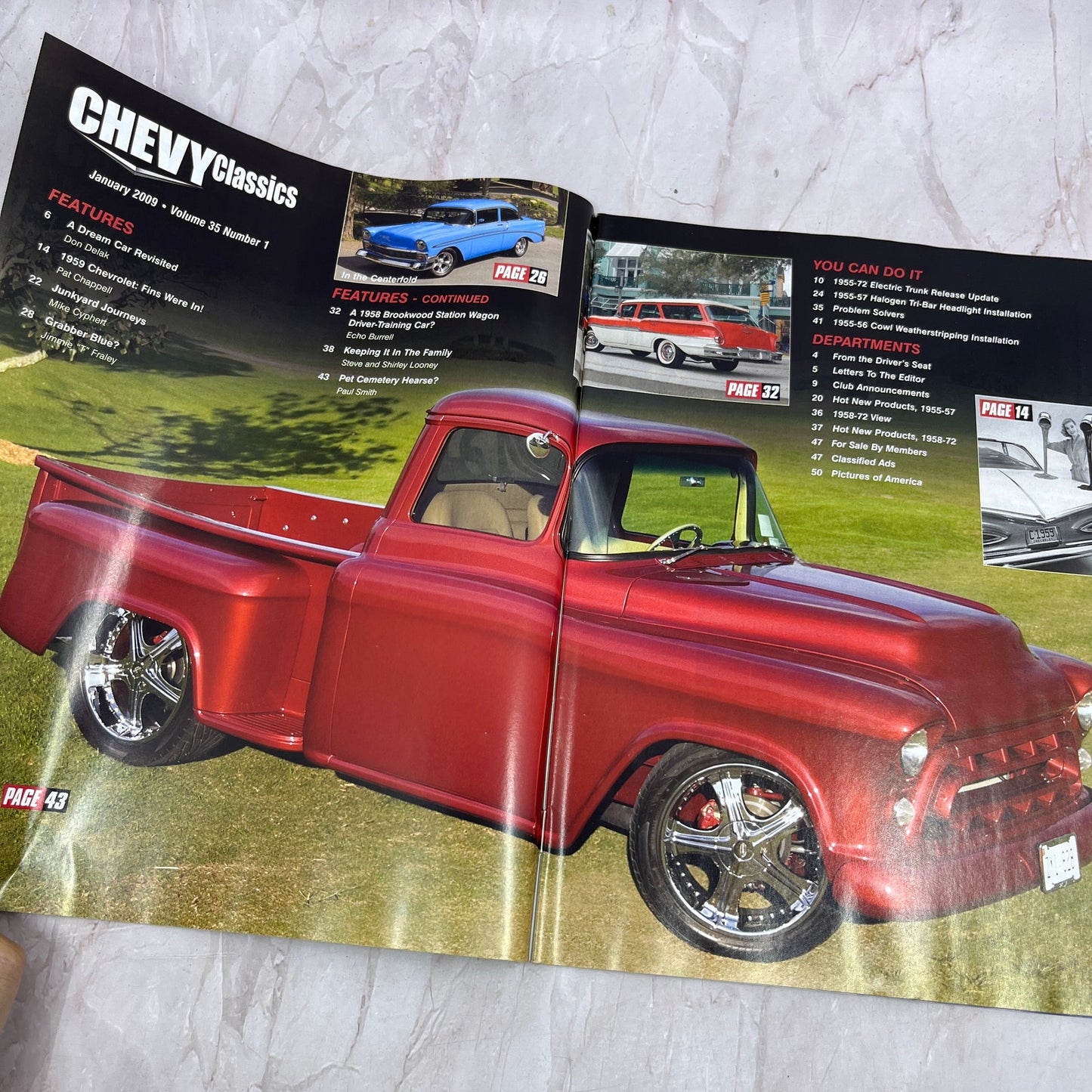 Trunk Release Tri-Bar Headlights - Chevy Classics Magazine - Jan 2009 M30