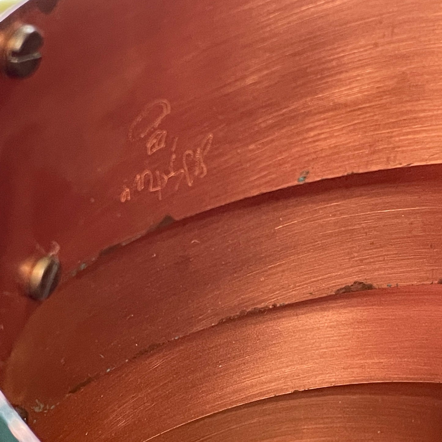 Original Frank Stone Art Hanging Light Fixture Copper Brutalist MCM Signed