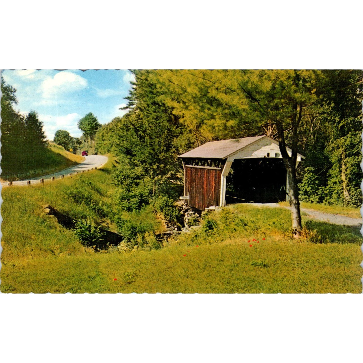 Drewsville Bridge 19 New Hampshire Vintage Covered Bridge Postcard PC15