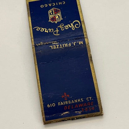 Chez Paree Chicago M.J. Fritzel Vintage Matchbook TB6-MB2-14