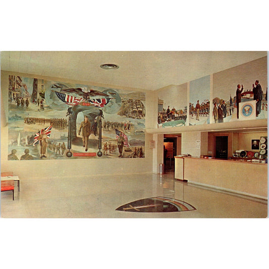 President Eisenhower Museum Abilene Kansas Murals Vintage Postcard PC17