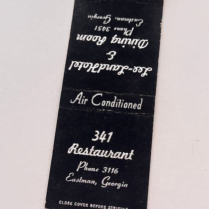 341 Restaurant Eastman Georgia Lee-Land Hotel Vintage Matchbook Cover MB59-2