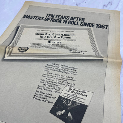 Ten Years After - Positive Vibrations 11x14.5" 1974 Ad V14-2