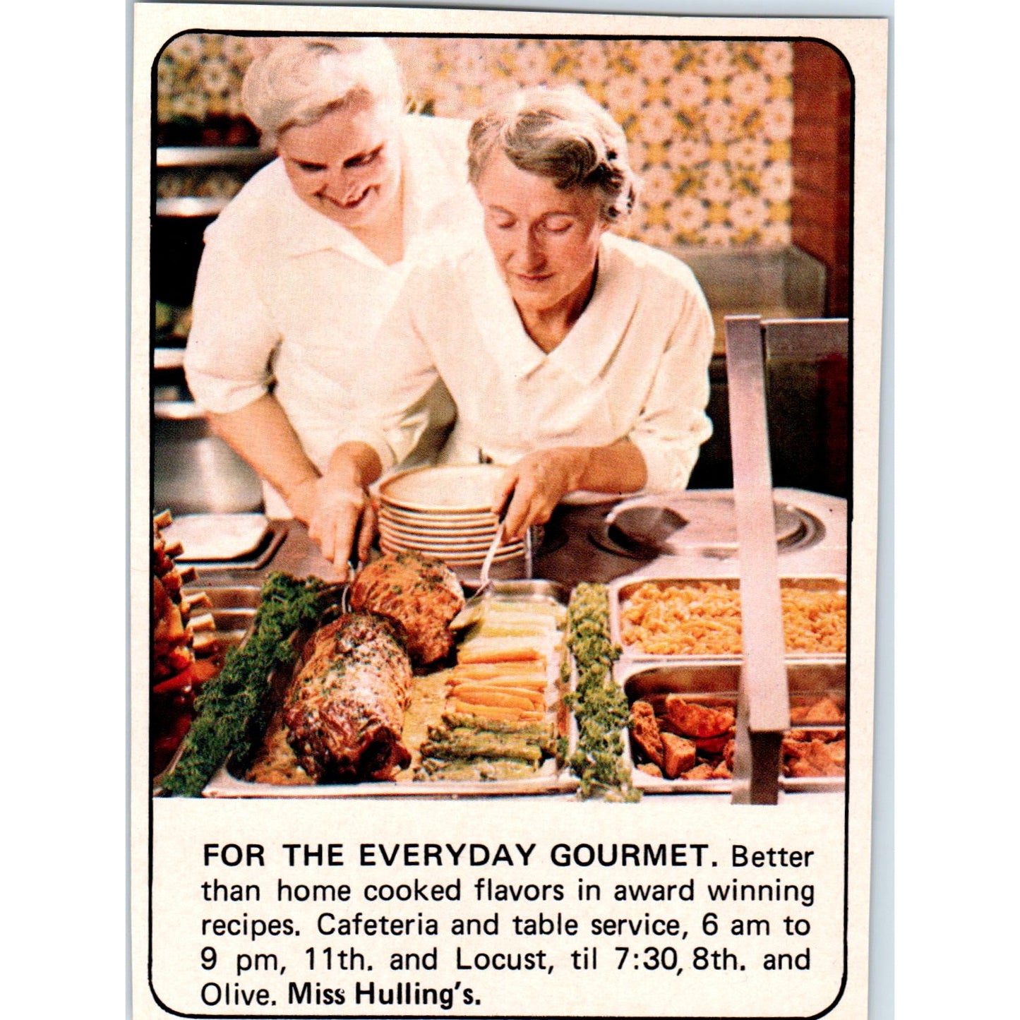 Mrs. Hulling's Cafeteria St. Louis 1971 Magazine Ad AD8-H4