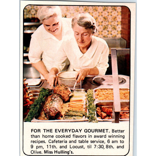 Mrs. Hulling's Cafeteria St. Louis 1971 Magazine Ad AD8-H4