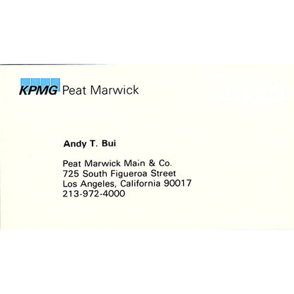 Andy T Bui Peat Marwick & Co Los Angeles Vintage Business Card SD9-B1