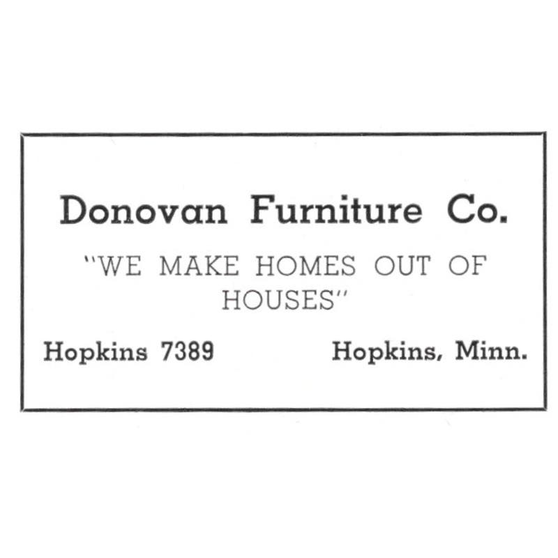 Donovan Furniture Co Hopkins MN 1940 Magazine Ad AF1-SS5