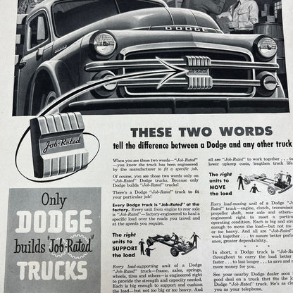 Dodge Job Rated Trucks 1951 Magazine Ad FL6-10