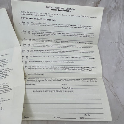 1955 Boeing Airplane Company Wichita KS Employment Offer and Ephemera AE3