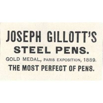 Joseph Gillott's Steel Pens Paris Exposition 1893 Judge Magazine Ad AB9-SB