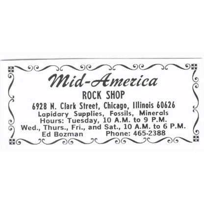 Mid-America Rock Shop Ed Bozman Chicago IL 1972 Ad AF8-S3