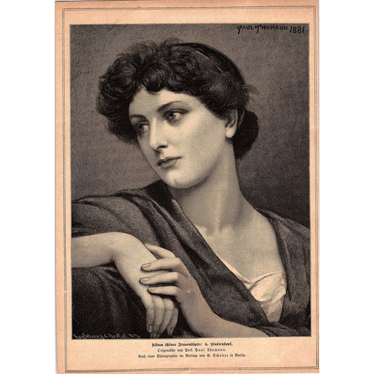 Ideal Head - Prof. Paul Thumann 1892 Engraving V1-3